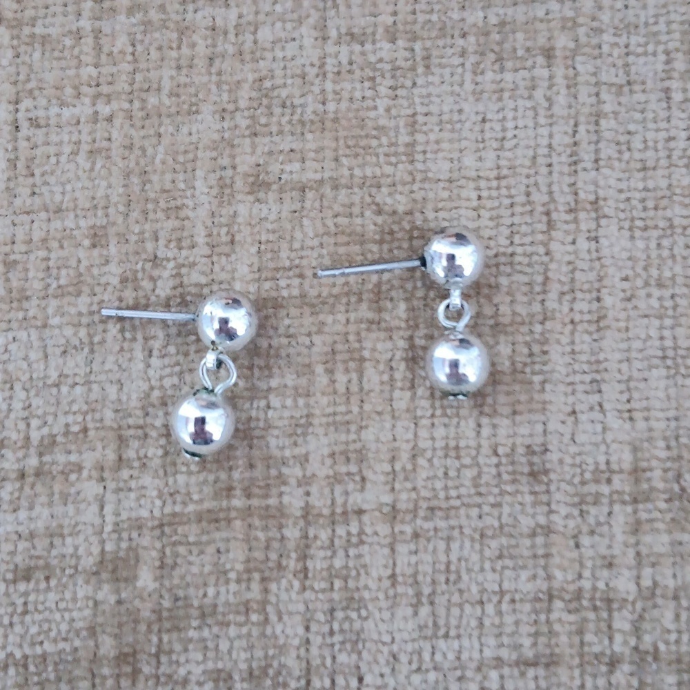 Silver Tone Beaded Earrings